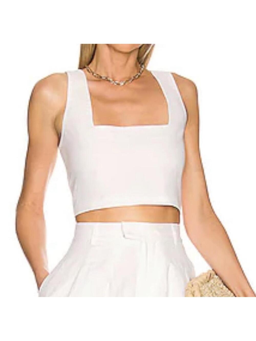 NWT Show Me Your MuMuTara White Linen Crop Top Medium